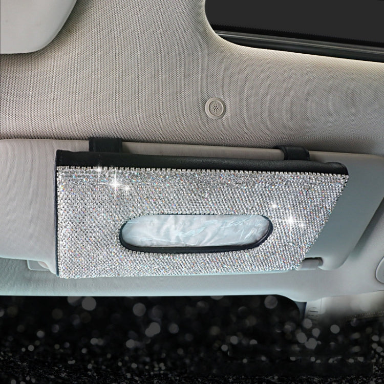 Car Tissue Box Car Hanging Sun Visor Pumping Box(Black White Diamonds) - Tissue Boxes by PMC TechLife | Online Shopping South Africa | PMC TechLife | Buy Now Pay Later Mobicred
