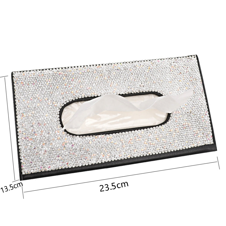 Car Tissue Box Car Hanging Sun Visor Pumping Box(Black White Diamonds) - Tissue Boxes by PMC TechLife | Online Shopping South Africa | PMC TechLife | Buy Now Pay Later Mobicred