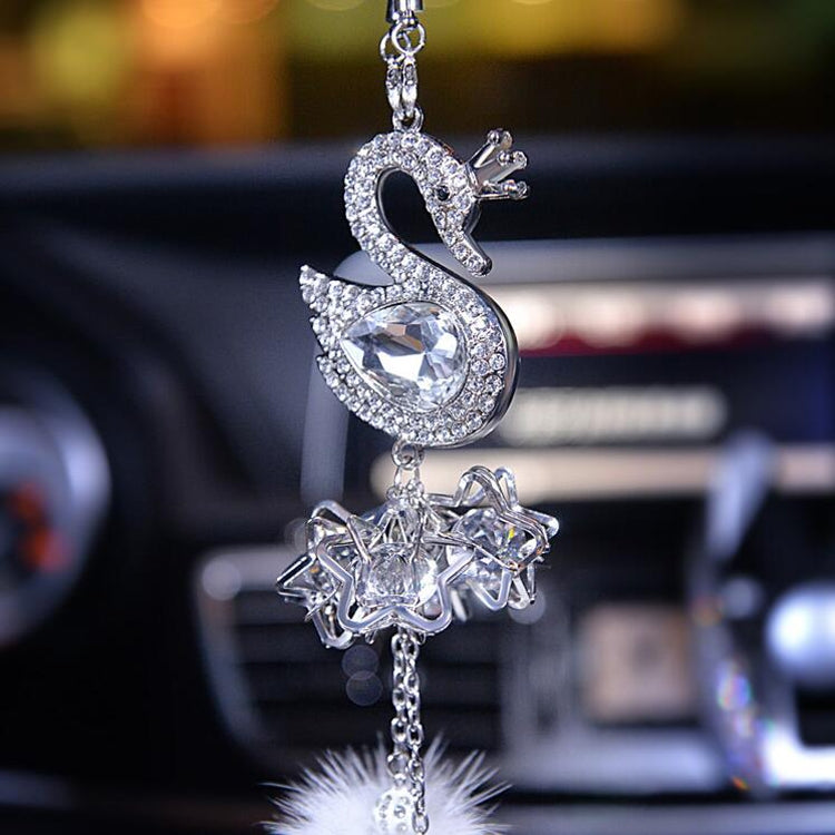 Car Pendant Crystal Swan Car Rearview Mirror Pendant - Ornaments by PMC TechLife | Online Shopping South Africa | PMC TechLife | Buy Now Pay Later Mobicred