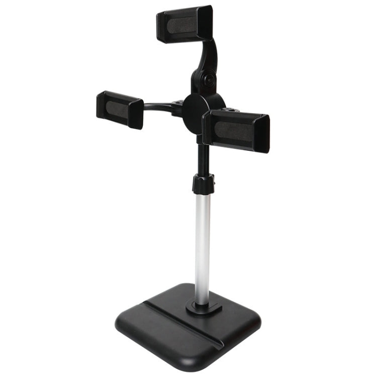 Telescopic Adjustment Live Frame Desktop Tablet Mobile Phone Bracket, Specification: K06 Three-seat  (Black) - Stand by PMC TechLife | Online Shopping South Africa | PMC TechLife | Buy Now Pay Later Mobicred