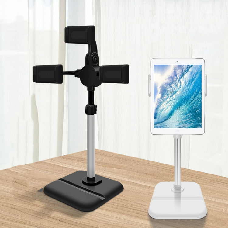 Telescopic Adjustment Live Frame Desktop Tablet Mobile Phone Bracket, Specification: K06 Three-seat  (Black) - Stand by PMC TechLife | Online Shopping South Africa | PMC TechLife | Buy Now Pay Later Mobicred