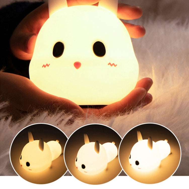 Cute Rabbit Pet Night Light Bedside Nursing Eye Protection Children Sleeping Silicone Lamp(Press Version) - Night Lights by PMc TechLife | Online Shopping South Africa | PMc TechLife | Buy Now Pay Later Mobicred