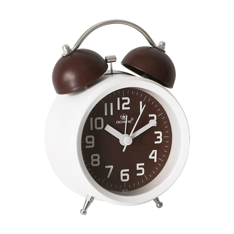 6016 Simple Bell Small Alarm Clock Students Learning Bedside Clock With Night Light(Coffee Color) - Alarm Clocks by PMc TechLife | Online Shopping South Africa | PMc TechLife | Buy Now Pay Later Mobicred