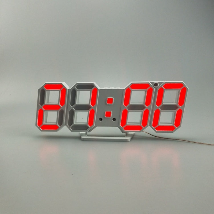 6609 3D Stereo LED Alarm Clock Living Room 3D Wall Clock, Colour: Red - Alarm Clocks by PMc TechLife | Online Shopping South Africa | PMc TechLife | Buy Now Pay Later Mobicred