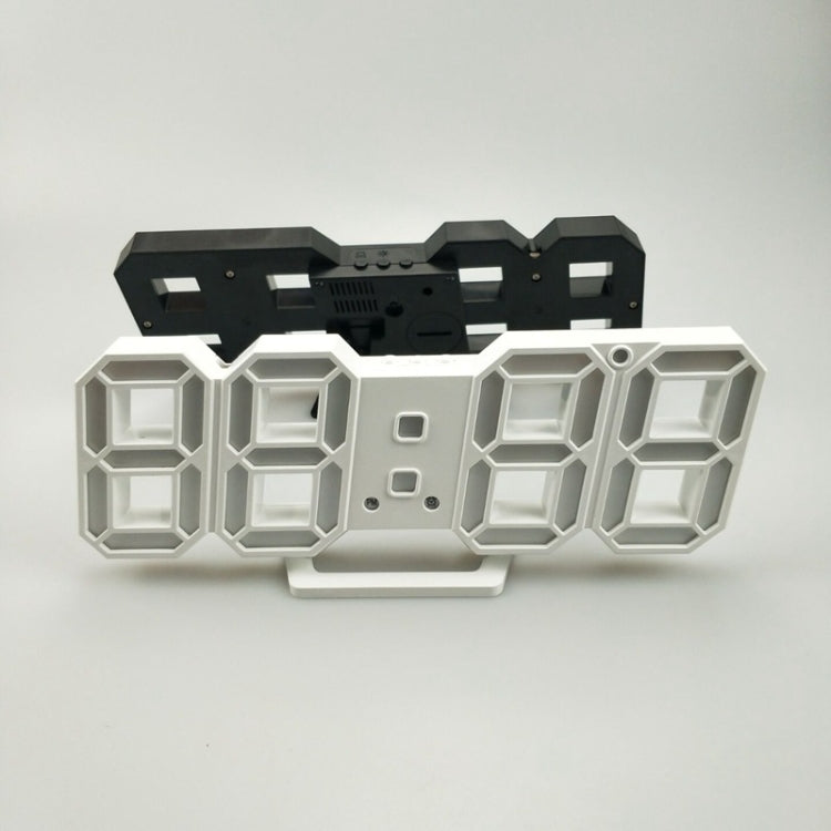 6609 3D Stereo LED Alarm Clock Living Room 3D Wall Clock, Colour: Black Frame Blue Light - Alarm Clocks by PMc TechLife | Online Shopping South Africa | PMc TechLife | Buy Now Pay Later Mobicred