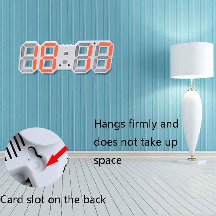 6609 3D Stereo LED Alarm Clock Living Room 3D Wall Clock, Colour: Black Frame Red Light - Alarm Clocks by PMc TechLife | Online Shopping South Africa | PMc TechLife | Buy Now Pay Later Mobicred