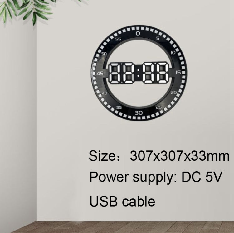 DS-3688L Living Room 3D Wall Clock Big Screen LED Electronic Clock, Colour: Black+Red - Wall Clock by PMc TechLife | Online Shopping South Africa | PMc TechLife | Buy Now Pay Later Mobicred