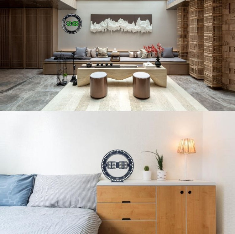 DS-3688L Living Room 3D Wall Clock Big Screen LED Electronic Clock, Colour: Black+Red - Wall Clock by PMc TechLife | Online Shopping South Africa | PMc TechLife | Buy Now Pay Later Mobicred