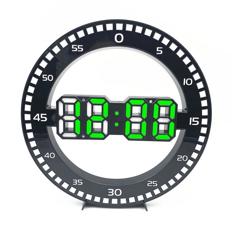 DS-3688L Living Room 3D Wall Clock Big Screen LED Electronic Clock, Colour: Black+Green - Wall Clock by PMc TechLife | Online Shopping South Africa | PMc TechLife | Buy Now Pay Later Mobicred