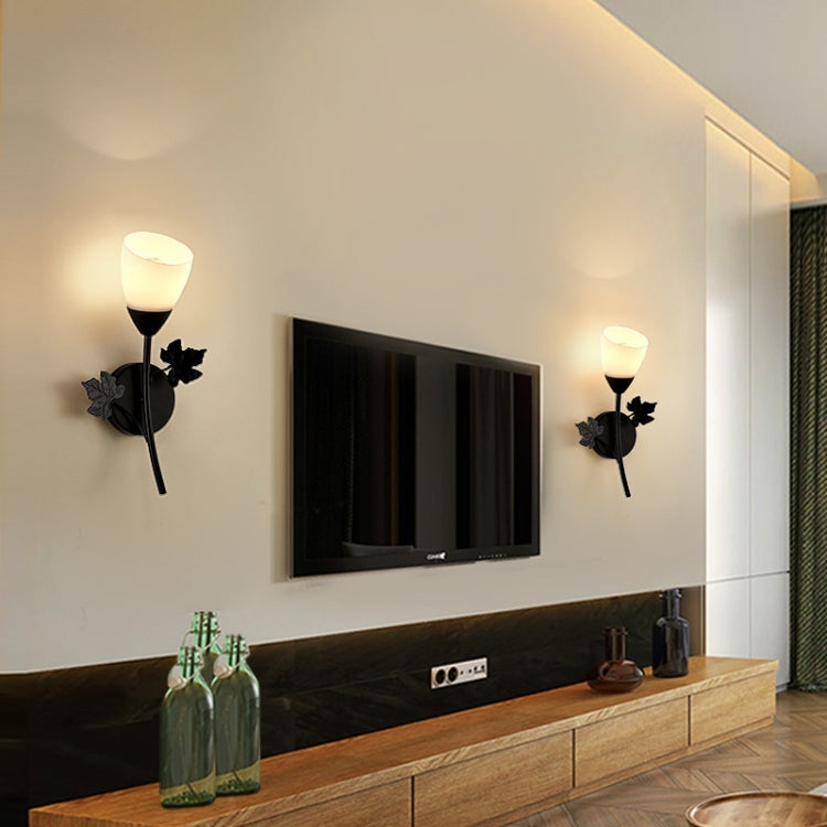 6014 Iron Wall Lights LED Bedroom Bedside Lights Postmodern Corridor Trump Light Hotel Restaurant Lighting, Power source:  5W Warm Light( Black Single Head) - free shipping - PMc TechLife - Order now!