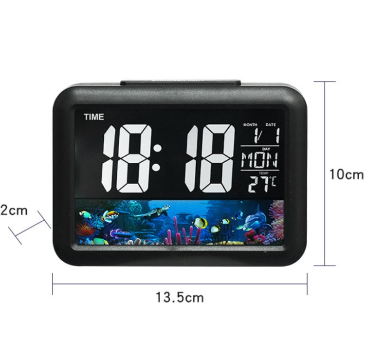 Color Screen Children Electronic Alarm Clock LCD Bedside Alarm Clock(Black Whale) - Alarm Clocks by PMc TechLife | Online Shopping South Africa | PMc TechLife | Buy Now Pay Later Mobicred