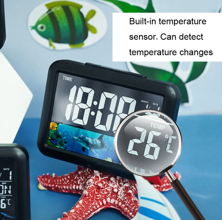 Color Screen Children Electronic Alarm Clock LCD Bedside Alarm Clock(Black Shell Turtle) - Alarm Clocks by PMc TechLife | Online Shopping South Africa | PMc TechLife | Buy Now Pay Later Mobicred