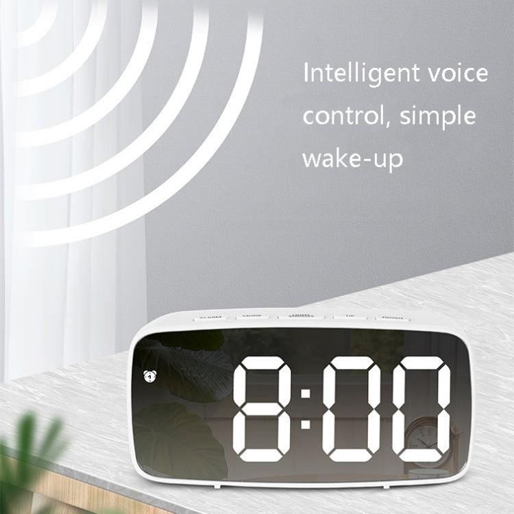 Mirror Bedside Alarm Clock Battery Plug-In Dual-Purpose LED Clock, Colour: Rectangular Black Shell (Mirror White Light) - Alarm Clocks by PMc TechLife | Online Shopping South Africa | PMc TechLife | Buy Now Pay Later Mobicred
