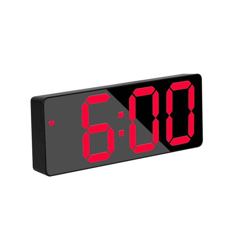 Mirror Bedside Alarm Clock Battery Plug-In Dual-Purpose LED Clock, Colour: Rectangle Black Shell (Black Surface Red light) - Alarm Clocks by PMc TechLife | Online Shopping South Africa | PMc TechLife | Buy Now Pay Later Mobicred