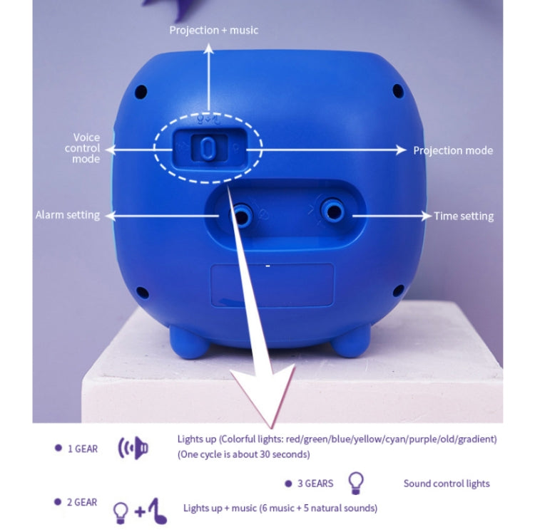 Children Romantic Starry Sky Projection Music Pointer Alarm Clock(Purple) - Novelty Clock by PMc TechLife | Online Shopping South Africa | PMc TechLife | Buy Now Pay Later Mobicred