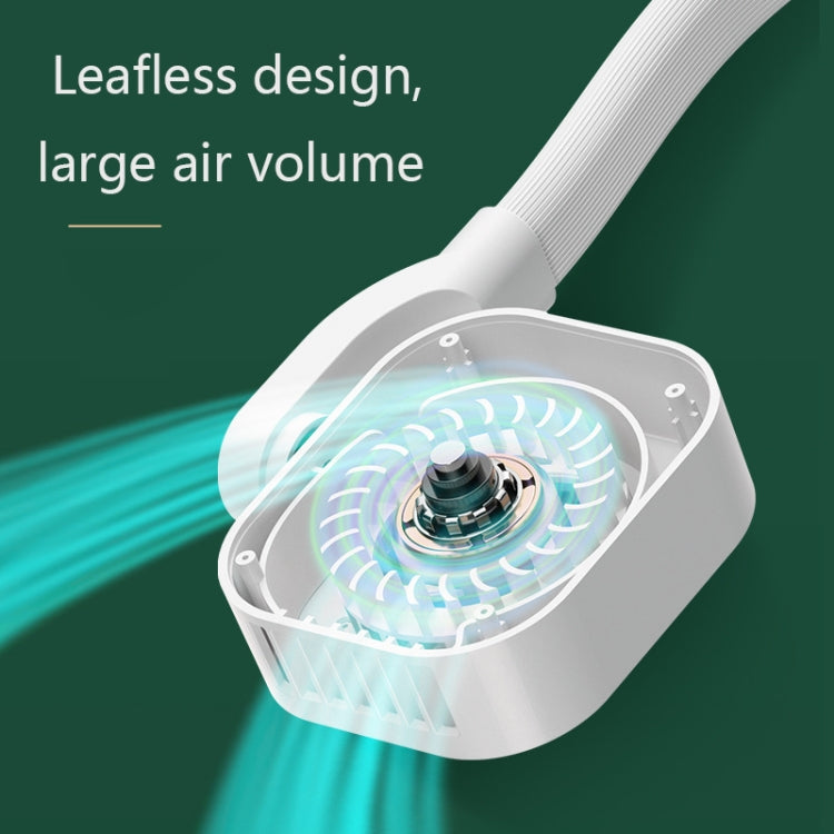 G2 Hanging Neck Leafless Fan Outdoor Student Sports Mini USB Silent Fan, Colour: 2000MAH Night Green - free shipping - PMC Jewellery - Order now!