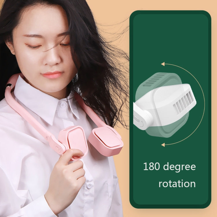G2 Hanging Neck Leafless Fan Outdoor Student Sports Mini USB Silent Fan, Colour: 2000MAH Night Green - free shipping - PMC Jewellery - Order now!