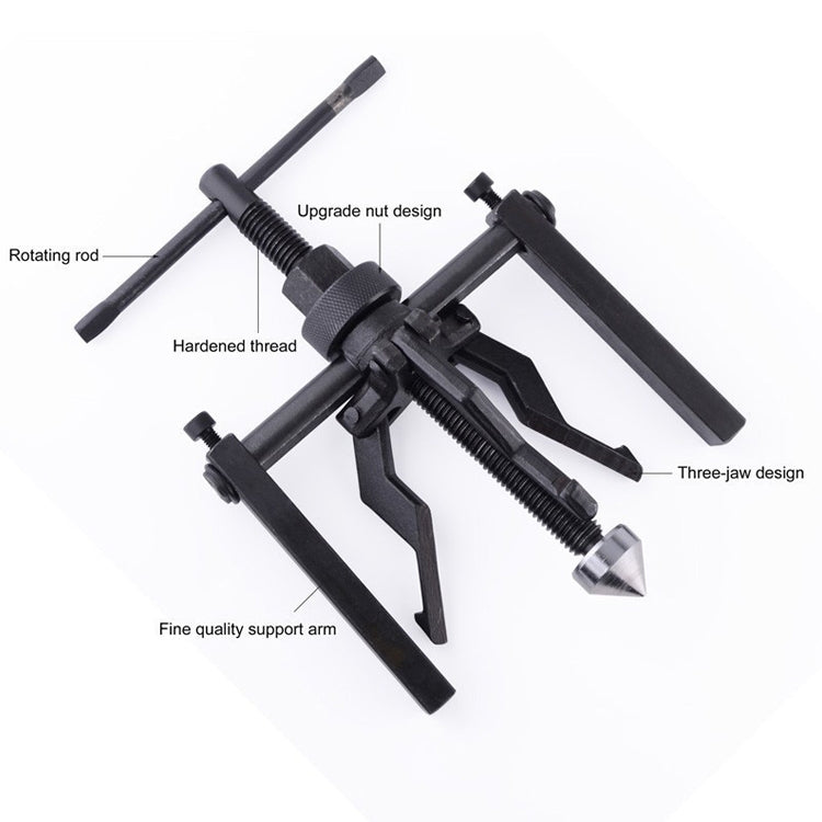 3-Jaw Inner Bearing Puller Gear Extractor Heavy Duty Automotive Machine Tool Kit(Black) - Hand Tool Sets by PMC TechLife | Online Shopping South Africa | PMC TechLife | Buy Now Pay Later Mobicred