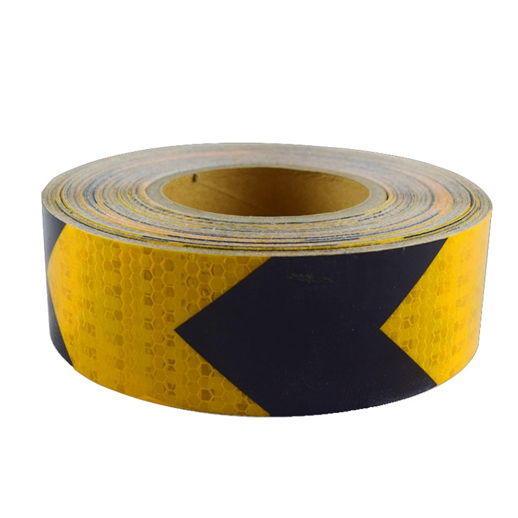 PVC Crystal Color Arrow Reflective Film Truck Honeycomb Guidelines Warning Tape Stickers 5cm x 25m(Yellow Black) - Reflective Material by PMc TechLife | Online Shopping South Africa | PMc TechLife | Buy Now Pay Later Mobicred