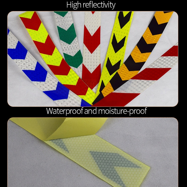 PVC Crystal Color Arrow Reflective Film Truck Honeycomb Guidelines Warning Tape Stickers 5cm x 25m(Yellow Black) - Reflective Material by PMc TechLife | Online Shopping South Africa | PMc TechLife | Buy Now Pay Later Mobicred