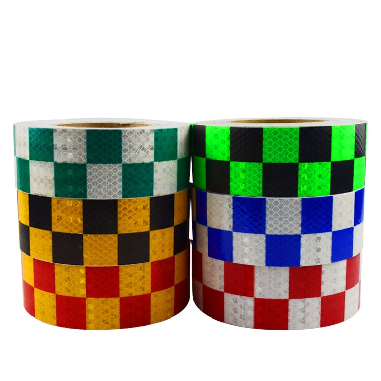 PVC Lattice Reflective Belt Generic Film Traffic Safety Facilities Anti-Collision Warning Stickers(Blue White) - Warning Sticker by PMC Jewellery | Online Shopping South Africa | PMC Jewellery | Buy Now Pay Later Mobicred