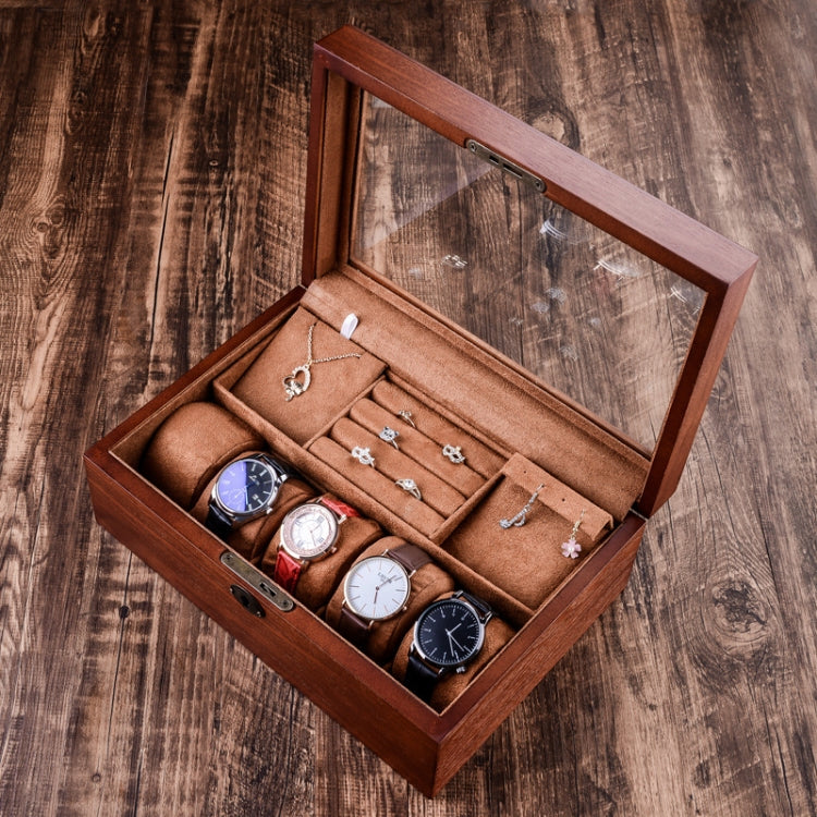 Wooden Watch Storage Box Jewelry Double-Layer Storage Display Box With Lock - free shipping - PMc TechLife - Order now!