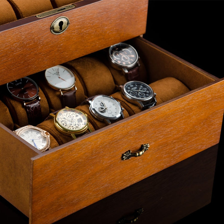 Wooden Double-Layer Watch Storage Box With Lock Jewelry Collection Display Box, Specification: 20 Epitope With Glass Sunroof - free shipping - PMc TechLife - Order now!