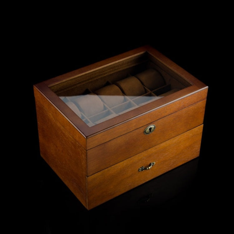 Wooden Double-Layer Watch Storage Box With Lock Jewelry Collection Display Box, Specification: 20 Epitope With Glass Sunroof - free shipping - PMc TechLife - Order now!