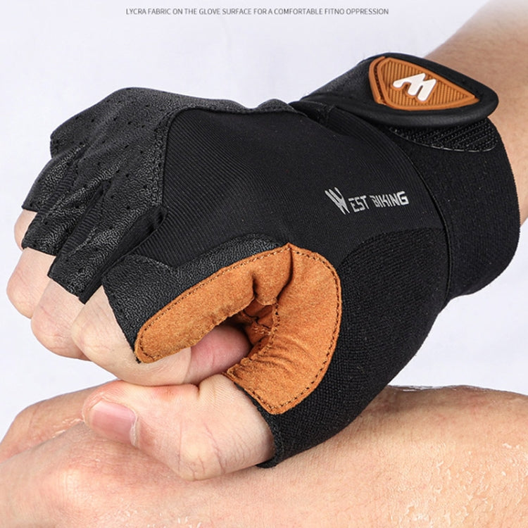 WEST BIKING YP0211196 Half-Finger Shock-Absorbing Anti-Skid Motorcycle Bike Gloves Riding Equipment, Size: L(Black Yellow) - free shipping - PMC TechLife - Order now!