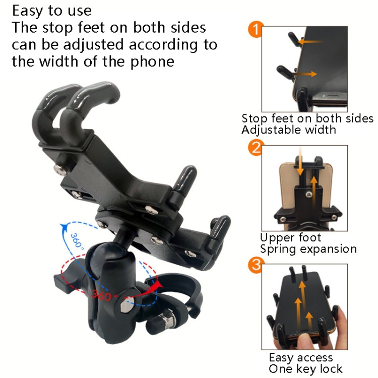 N-STAR NJN001 Motorcycle Bicycle Compatible Mobile Phone Bracket Aluminum Accessories Riding Equipment(With Crooked Ball Head) - free shipping - PMC TechLife - Order now!