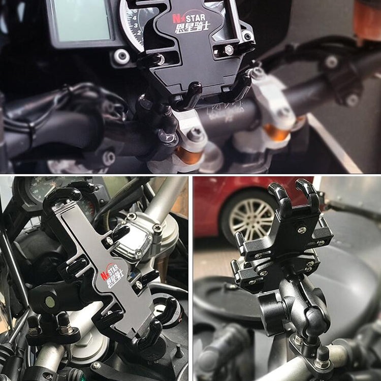 N-STAR NJN001 Motorcycle Bicycle Compatible Mobile Phone Bracket Aluminum Accessories Riding Equipment(With Crooked Ball Head) - free shipping - PMC TechLife - Order now!