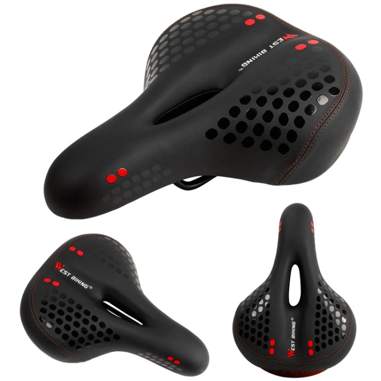 WEST BIKING YP0801083 Bicycle Taillight Thickened Soft And Comfortable Mountain Bike Seat Cushion(BlackRed) - free shipping - PMc TechLife - Order now!