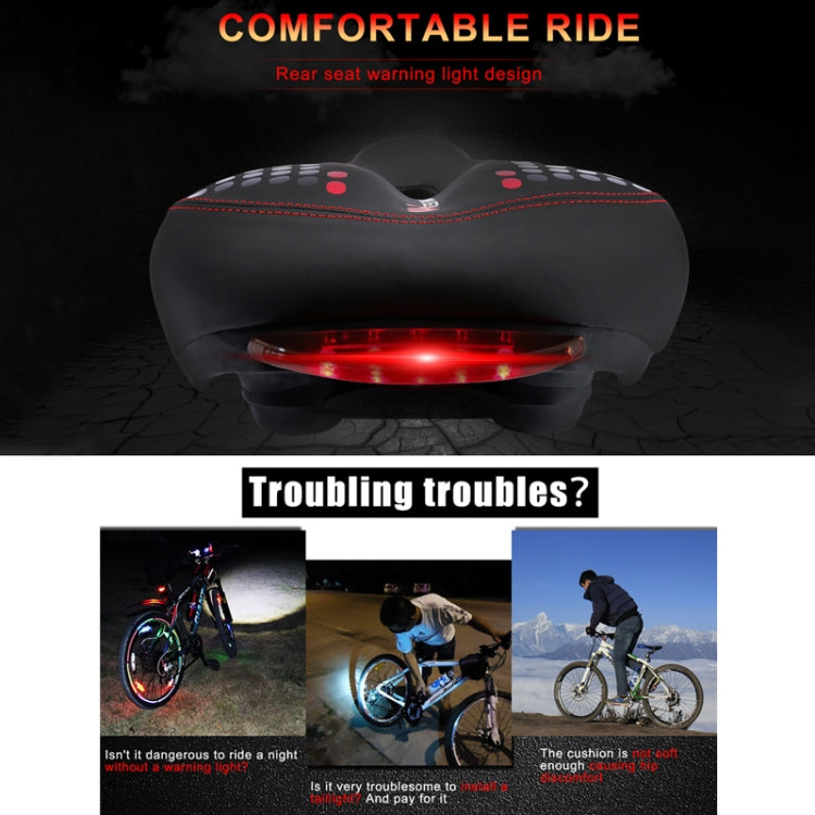 WEST BIKING YP0801083 Bicycle Taillight Thickened Soft And Comfortable Mountain Bike Seat Cushion(BlackRed) - free shipping - PMc TechLife - Order now!