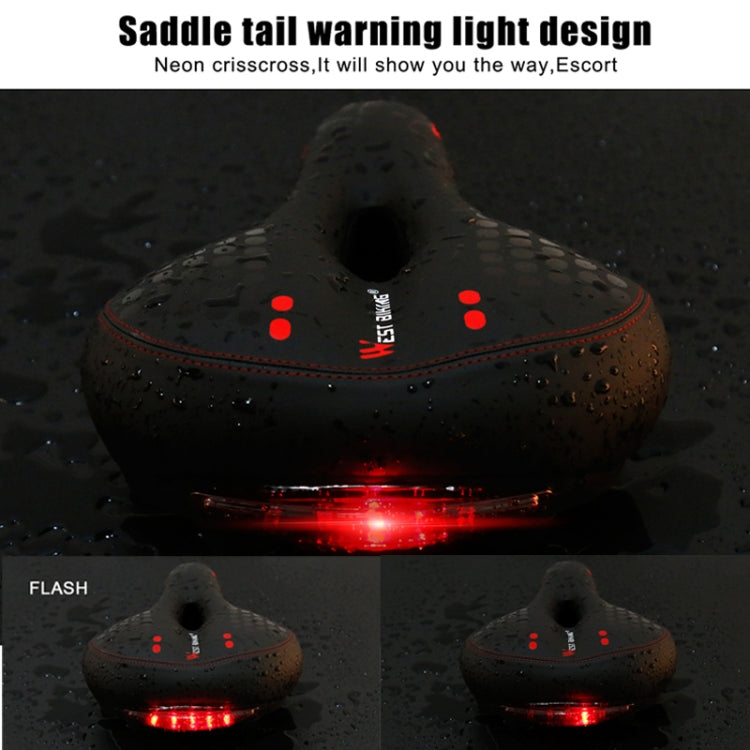 WEST BIKING YP0801083 Bicycle Taillight Thickened Soft And Comfortable Mountain Bike Seat Cushion(Dark Green) - Bicycle Saddle by WEST BIKING | Online Shopping South Africa | PMc TechLife | Buy Now Pay Later Mobicred