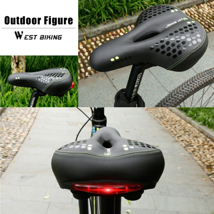 WEST BIKING YP0801083 Bicycle Taillight Thickened Soft And Comfortable Mountain Bike Seat Cushion(Dark Green) - Bicycle Saddle by WEST BIKING | Online Shopping South Africa | PMc TechLife | Buy Now Pay Later Mobicred