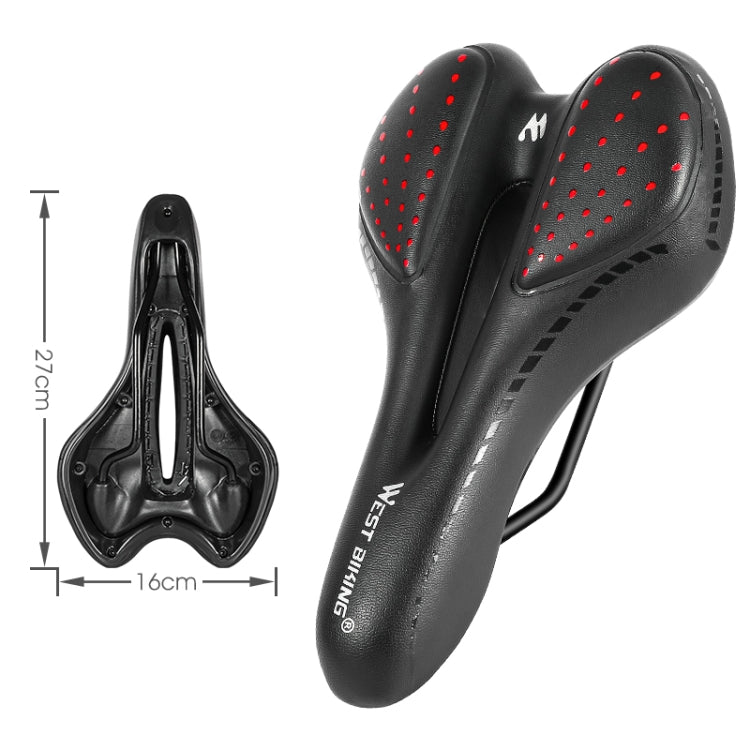 WEST BIKING YP0801086 Silicone Thickened Soft And Comfortable Bicycle Seat(Black Red) - Bicycle Saddle by WEST BIKING | Online Shopping South Africa | PMc TechLife | Buy Now Pay Later Mobicred