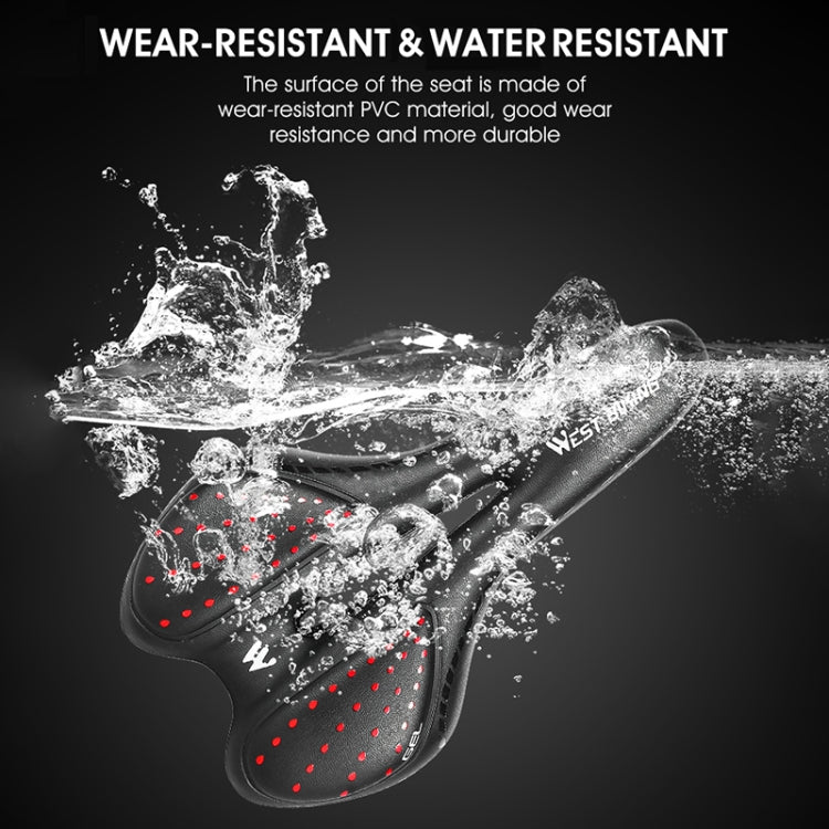 WEST BIKING YP0801086 Silicone Thickened Soft And Comfortable Bicycle Seat(Black Red) - Bicycle Saddle by WEST BIKING | Online Shopping South Africa | PMc TechLife | Buy Now Pay Later Mobicred