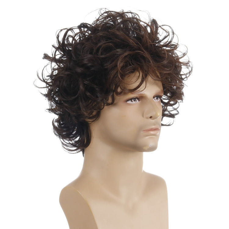 Men Fluffy Short Curly Wig Sets(Black Brown) - free shipping - PMC TechLife - Order now!
