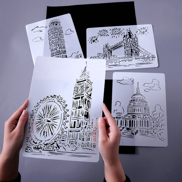 8 Five-storied Pagoda Construction Series Painting Template Theme City A4 Label Template - Art Supplies by PMC TechLife | Online Shopping South Africa | PMC TechLife | Buy Now Pay Later Mobicred