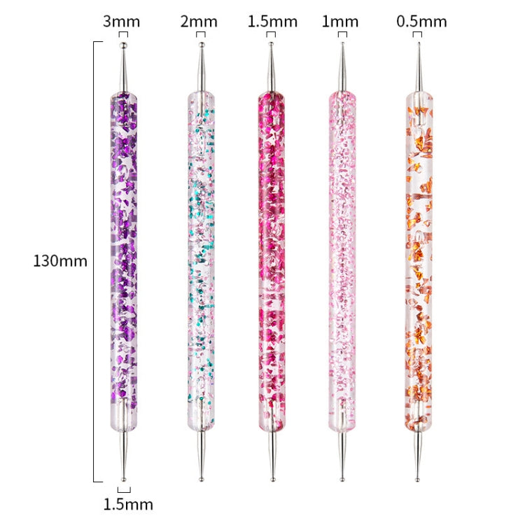 5 In 1 Nail Double-Headed Drill Pen Acrylic Transparent Pole Nail Tool - free shipping - PMC Jewellery - Order now!