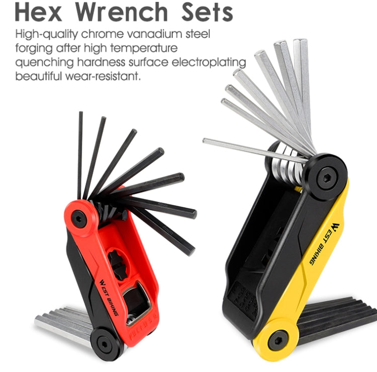 West Biking 16 In 1 Bicycle Repair Tool Multi-Function Wrench Hex Tool Riding Equipment(Black Red) - Maintenance tools by West Biking | Online Shopping South Africa | PMc TechLife | Buy Now Pay Later Mobicred