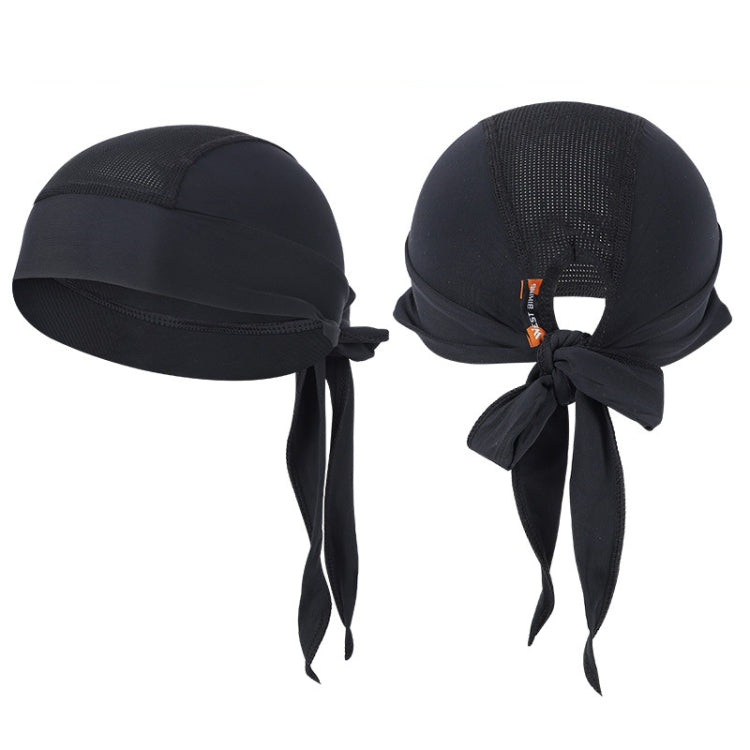 West Biking Summer Ice Silk Pirate Cap Riding Cap Men And Women  Outdoor Windproof Sunscreen Headgear, Size: Free Size(Tying Rope Black) - free shipping - PMC TechLife - Order now!