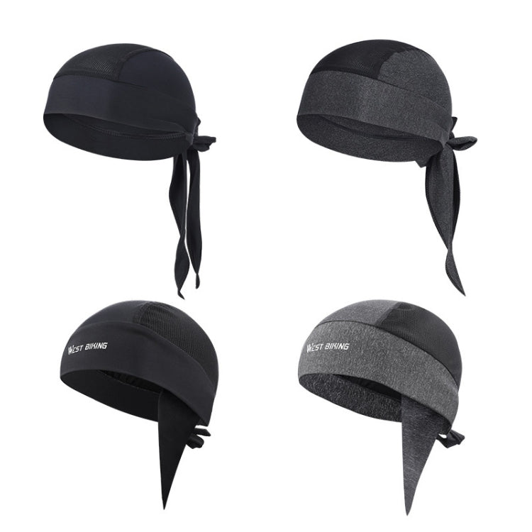 West Biking Summer Ice Silk Pirate Cap Riding Cap Men And Women  Outdoor Windproof Sunscreen Headgear, Size: Free Size(Tying Rope Black) - free shipping - PMC TechLife - Order now!