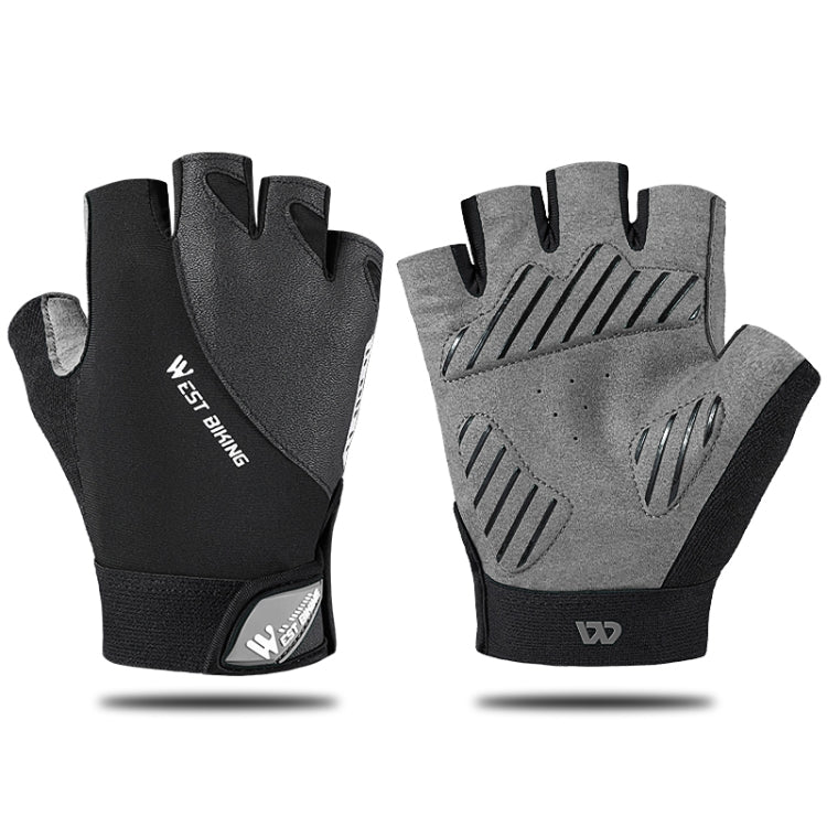 WEST BIKING YP0211210 Mountain Cycling Gloves Half Finger Breathable Anti-Slip Gloves Riding Equipment, Size: M(Dark Grey) - Cycling Gloves by WEST BIKING | Online Shopping South Africa | PMC TechLife | Buy Now Pay Later Mobicred