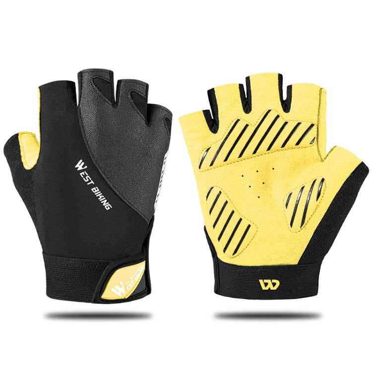 WEST BIKING YP0211210 Mountain Cycling Gloves Half Finger Breathable Anti-Slip Gloves Riding Equipment, Size: M(Black Yellow) - free shipping - PMC TechLife - Order now!