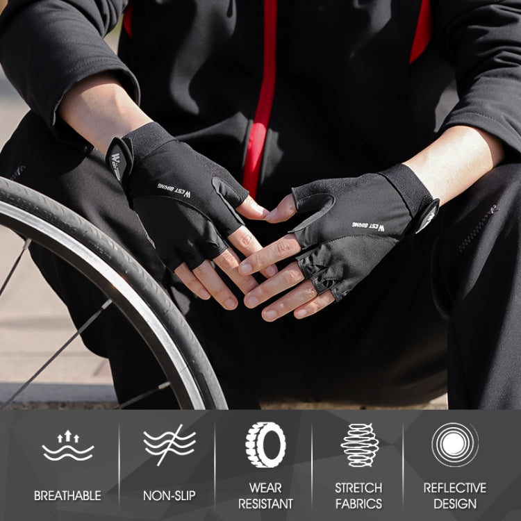 WEST BIKING YP0211210 Mountain Cycling Gloves Half Finger Breathable Anti-Slip Gloves Riding Equipment, Size: XL(Dark Grey) - Cycling Gloves by WEST BIKING | Online Shopping South Africa | PMC TechLife | Buy Now Pay Later Mobicred