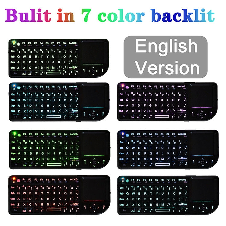 A8 Mini Wireless Mouse And Keyboard With Laser Touchpad Keyboard, Colour: English Colorful Backlight - Laser Keyboard by PMC Jewellery | Online Shopping South Africa | PMC Jewellery | Buy Now Pay Later Mobicred