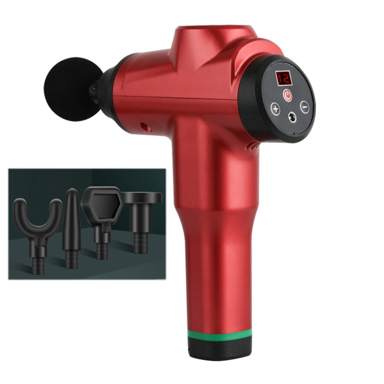 Muscles Relax Massager Portable Fitness Equipment Fascia Gun, Specification: 6212 12 Gears Red(UK Plug) - free shipping - PMC TechLife - Order now!
