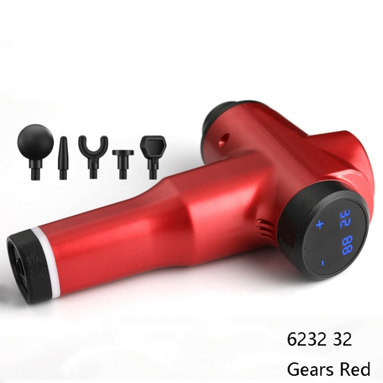 Muscles Relax Massager Portable Fitness Equipment Fascia Gun, Specification: 6232 32 Gears Red(EU Plug) - free shipping - PMC TechLife - Order now!