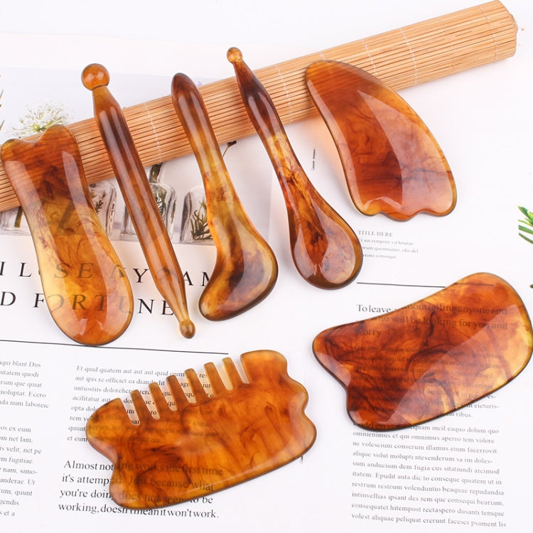Resin Scraping Sheet Massage Facial Tendon Stick Beauty Salon Shave Board Acupuncture Pen, Color Classification: Amber Ingot Board - free shipping - PMC TechLife - Order now!